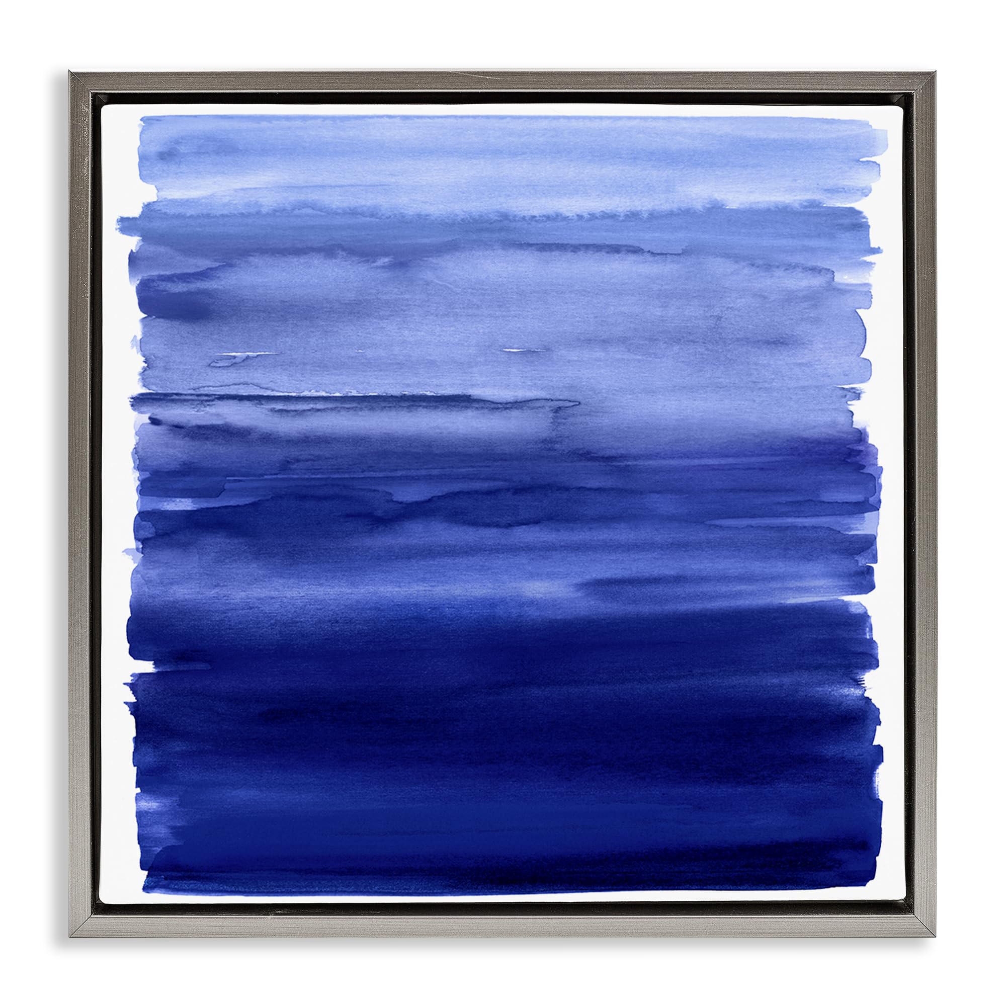 Stupell Industries Luster Gray (Matte) 'Indigo Ombre Gradient'| Floating Frame Canvas Art