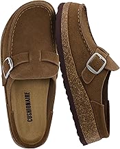 CUSHIONAIRE Women's Hobby Genuine Leather Cork Footbed Clog with +Comfort