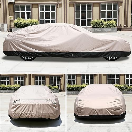 Miniatura 5 de Coverado - Funda para automóvil para todo tipo de clima, resistente al agua, ultra protección, 6 capas 300D, cubierta solar de alta resistencia,