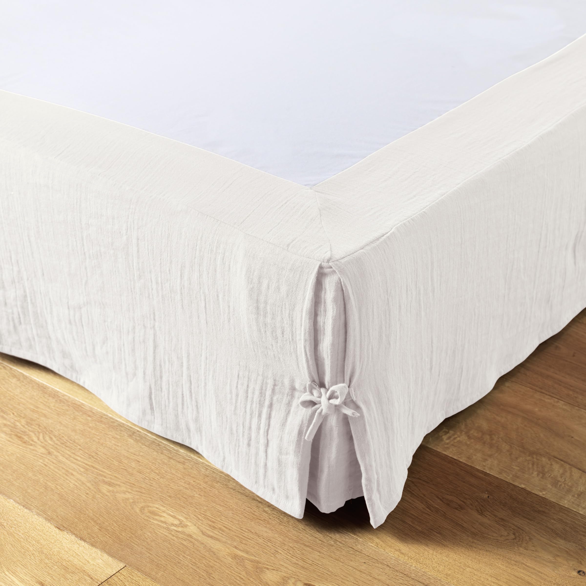 Cache-sommier Gaze de Coton 160 x 200 cm Gaia Blanc