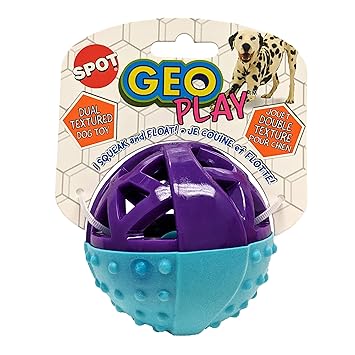 SPOT Geo Play Dual Texture Dog Toy Ball, Assorted