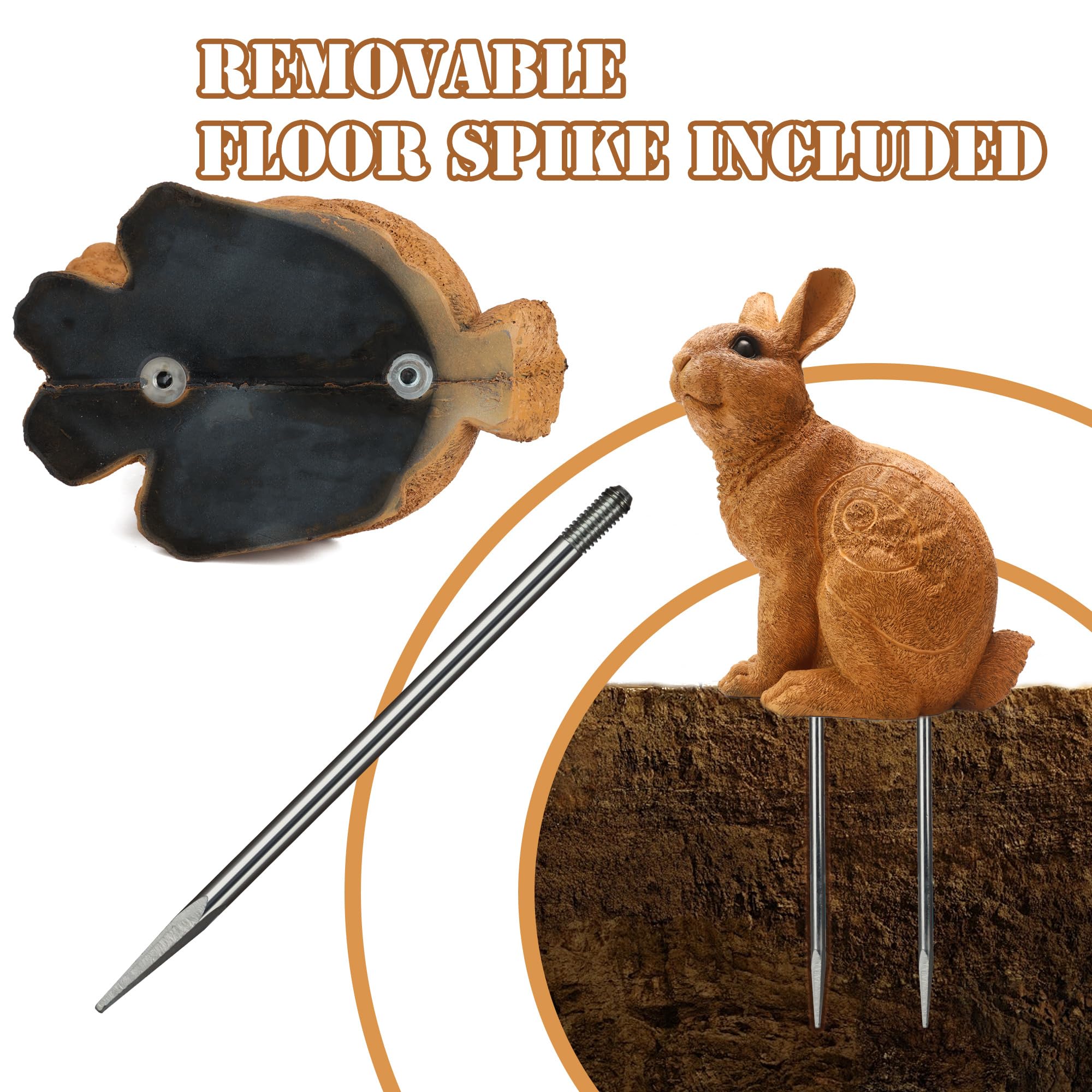Cible 3D De Tir à L'arc En Forme De Lapin – XPE Gris, Pour Chasse Et Pratique, Pieu Inclus