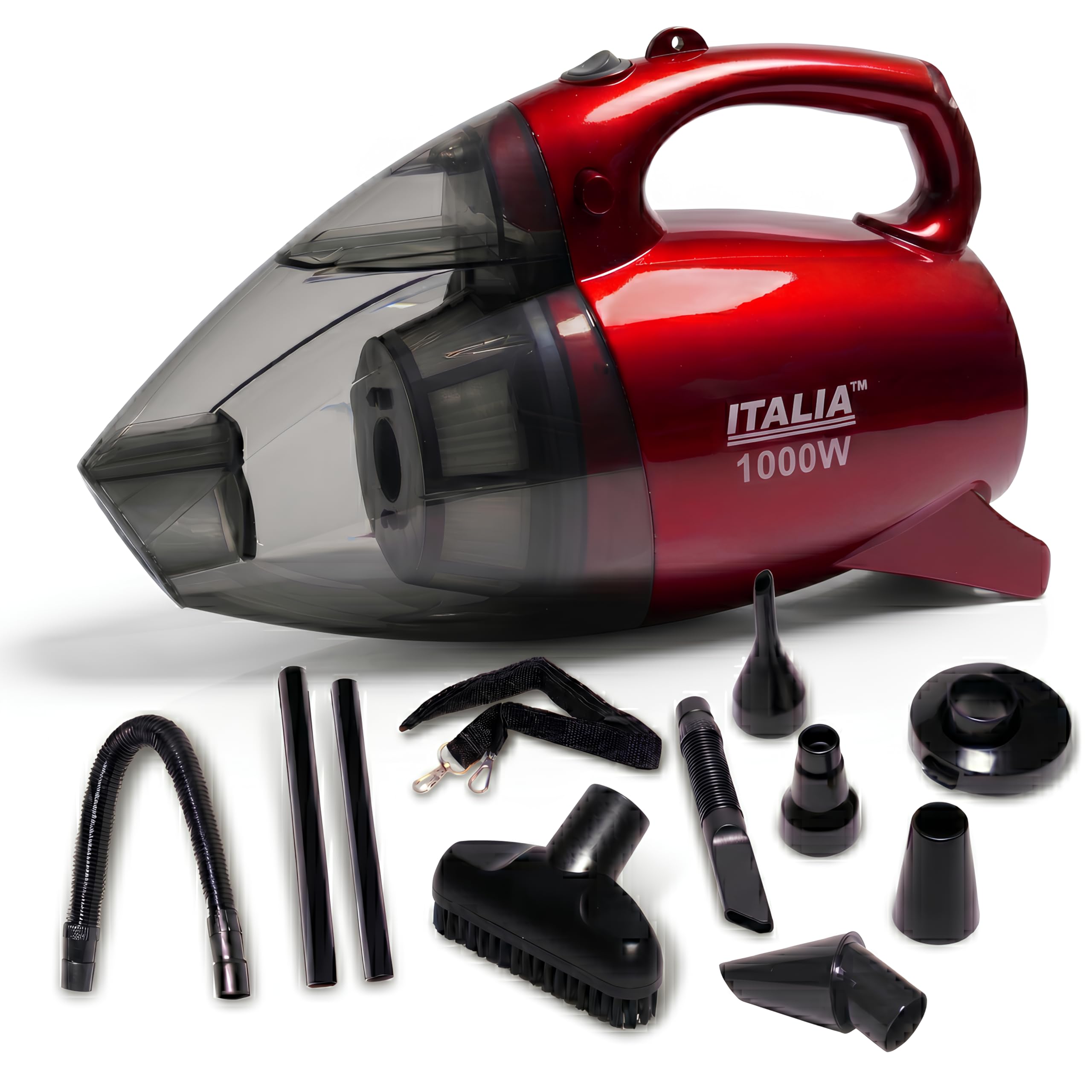ITALIA 1000W Powerful Handy Vacuum Cleaner with Blower | Corded Bagless Design for Home & Car | Lightweight, with Shoulder Strap & 8 Accessories-image-4