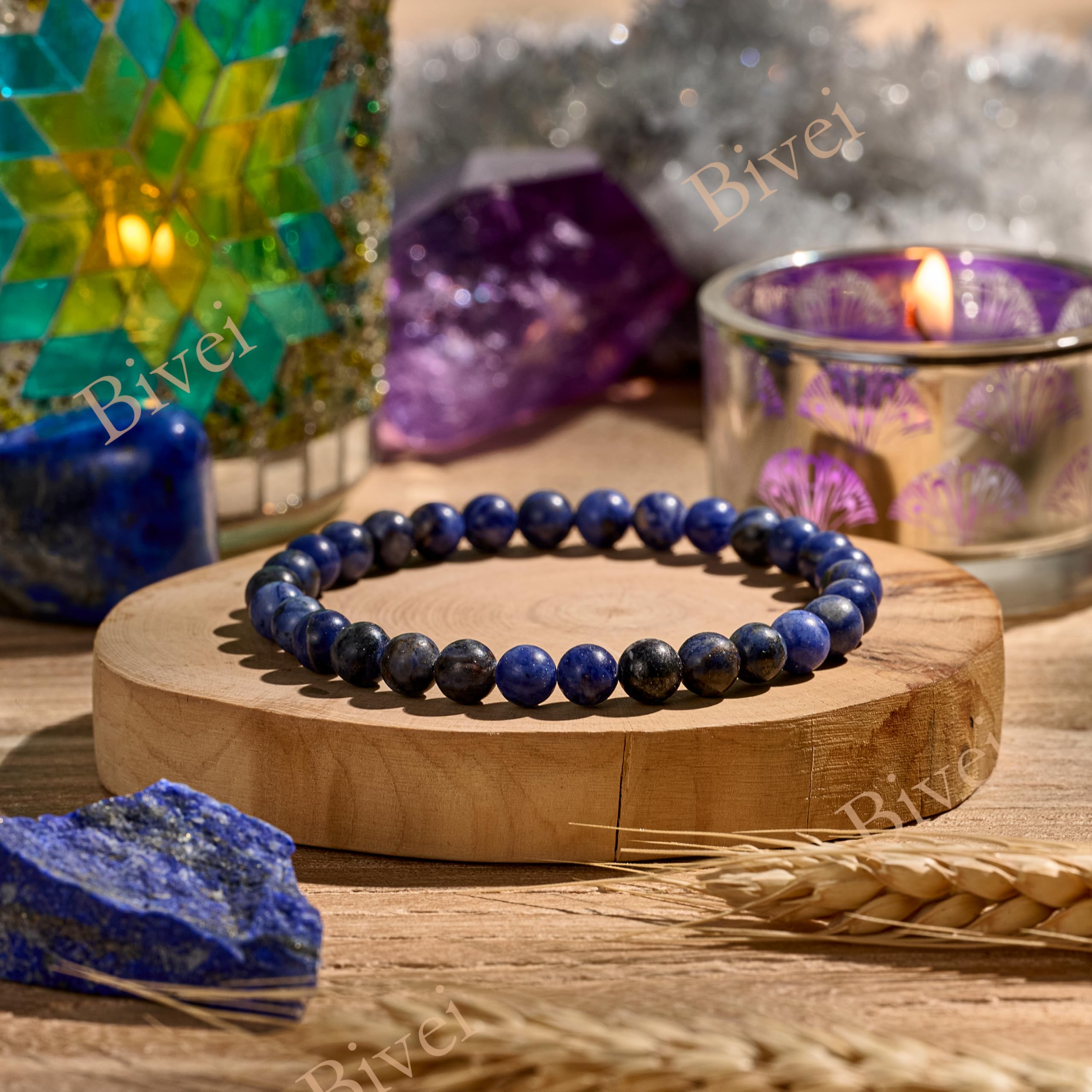 Bivei signora braccialetto perline 6mm semiprezioso cristallo naturale elastico elastico cristallo accessori regalo di yoga