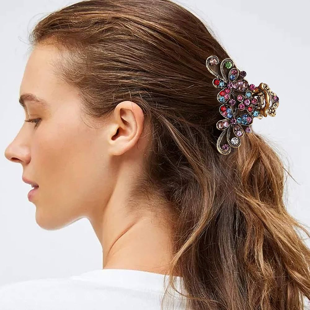 Amazon.com : CROWN GUIDE Vintage Rhinestone Hair Claw
