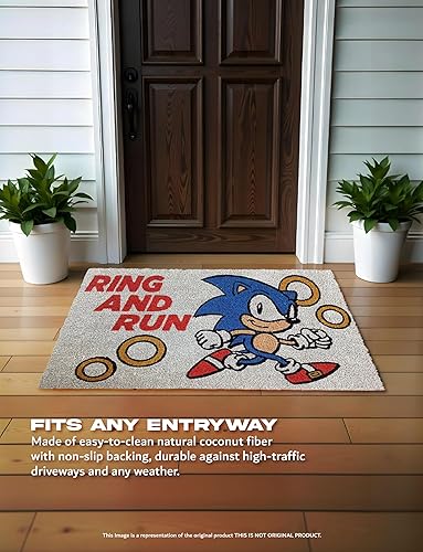 Miniatura 2 de Pyramid America - Sonic - Tapete Ring and Run Coir - Tapete de entrada para interiores y exteriores de 29 x 17 pulgadas con respaldo antideslizante