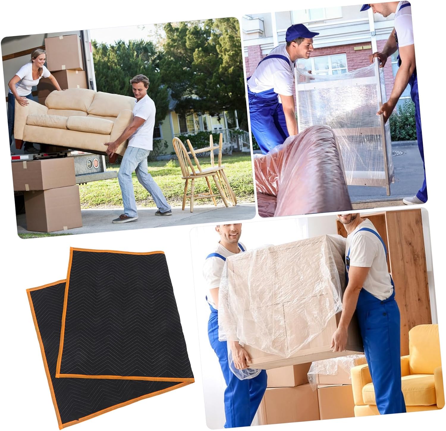 Veemoon Insulation Moving Blankets Heavy Duty Blankets for Furniture Moving Warm Quilted Utility for Shipping