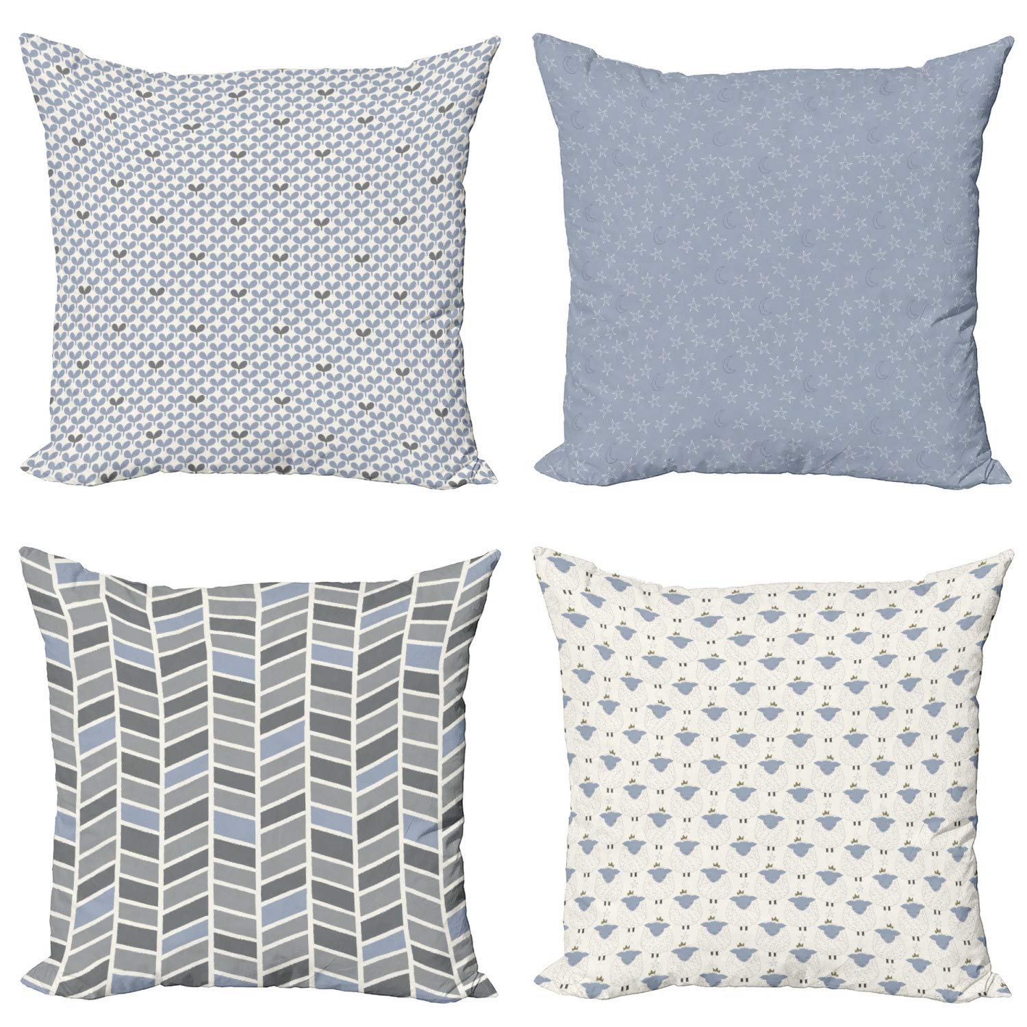ABAKUHAUS Luna Federe Cuscini Set di 2, Lupi Lobster Luna