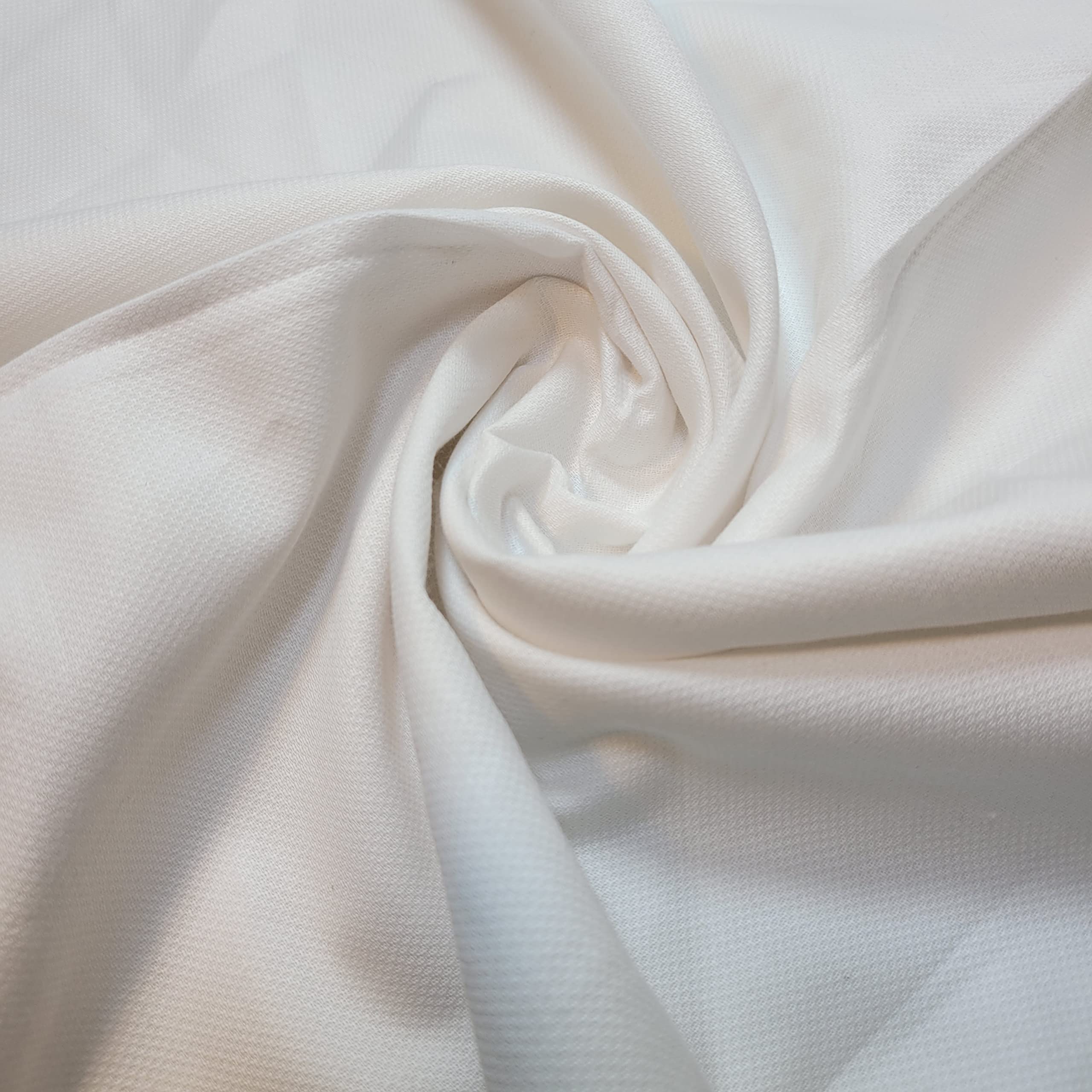 TEXTILE STATION100% Cotton Dobby for Upholstery/Art and Craft/Furnishing/Shirt Making Fabric by The Meter UK 58" 150CM (1 Meter, White)