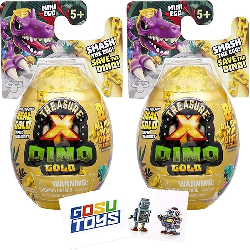 Treasure X Monster Gold Mini Monsters (paquete de 2) con 2 calcomanías de Gosutoys