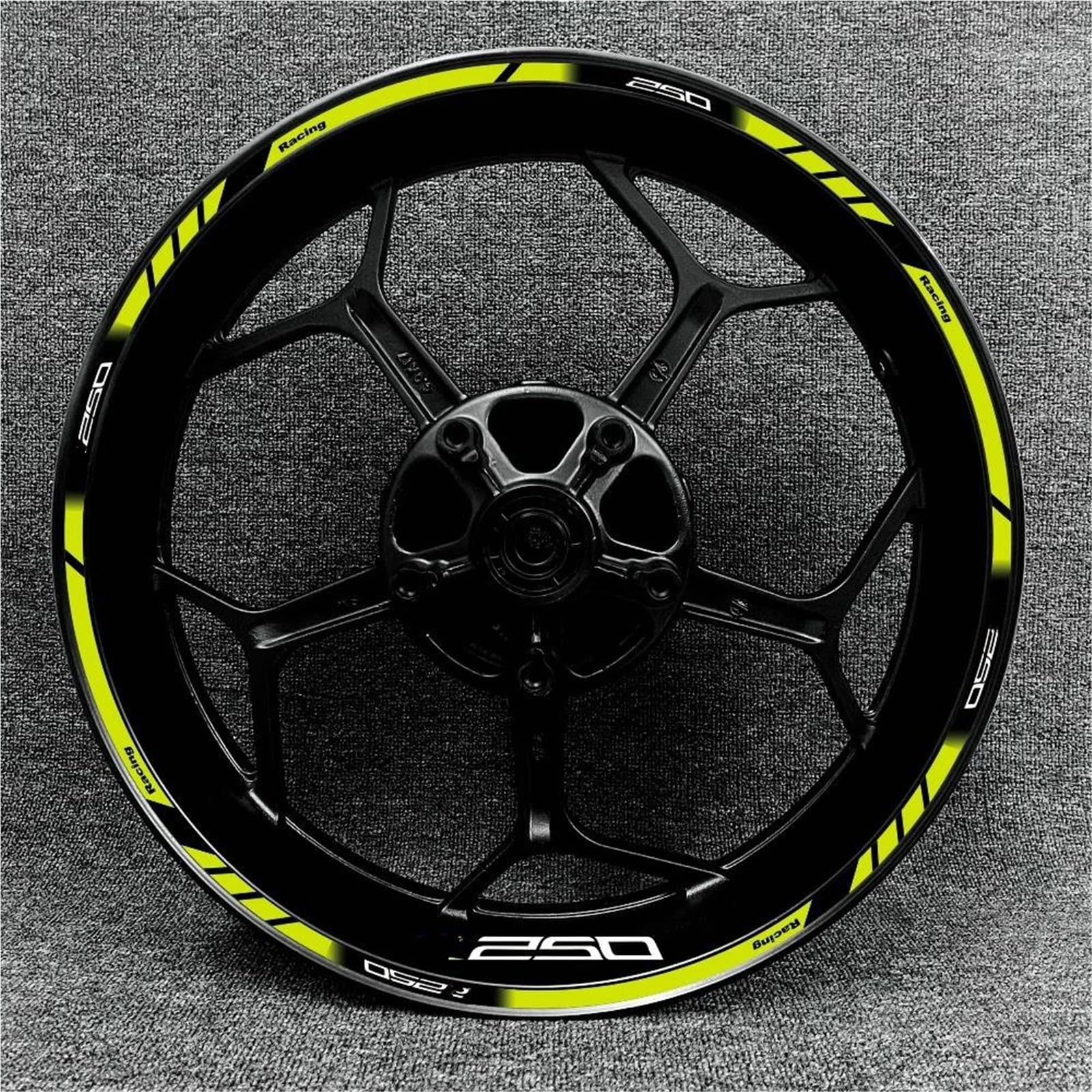 Motorcycle Wheel Hub Decal Front and Rear Rim Reflective Sticker for Kawasaki for Z250 for Z300 for Z400 for Z650(Color2)