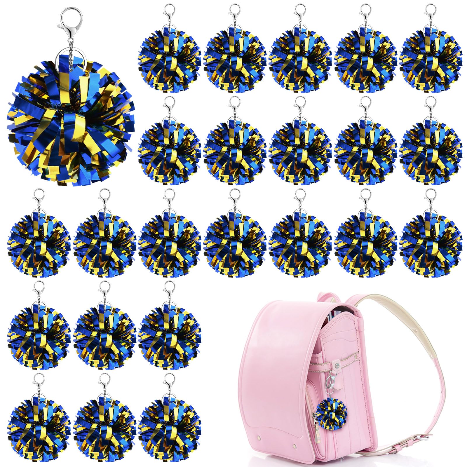 Cheer Pom Pom Schlüsselanhänger, Cheerleader-Geschenk, Kunststoff, Geschenk, 24 Stück