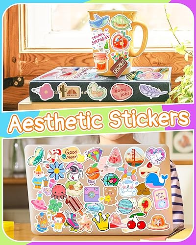 Miniatura 4 de 600 calcomanías para botellas de agua para niños, lindas calcomanías de vinilo impermeables para laptop, patineta, computadora, bicicleta, equipaje,