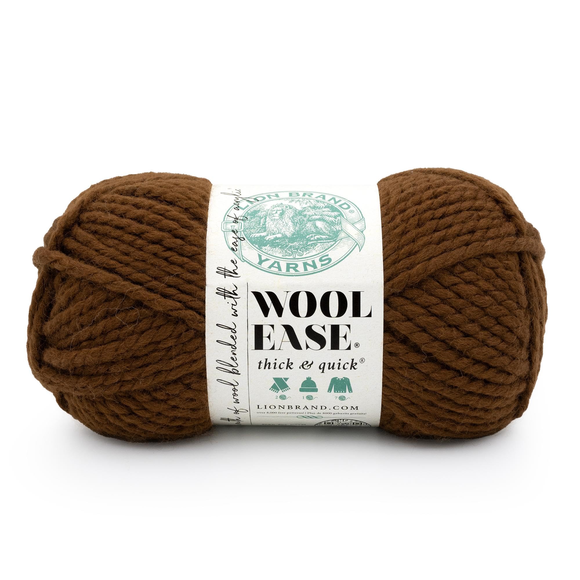 Lion Brand Yarn, Wool-Ease Thick & Quick Yarn, Gingerbread, Brown, 1 Pack — image 1