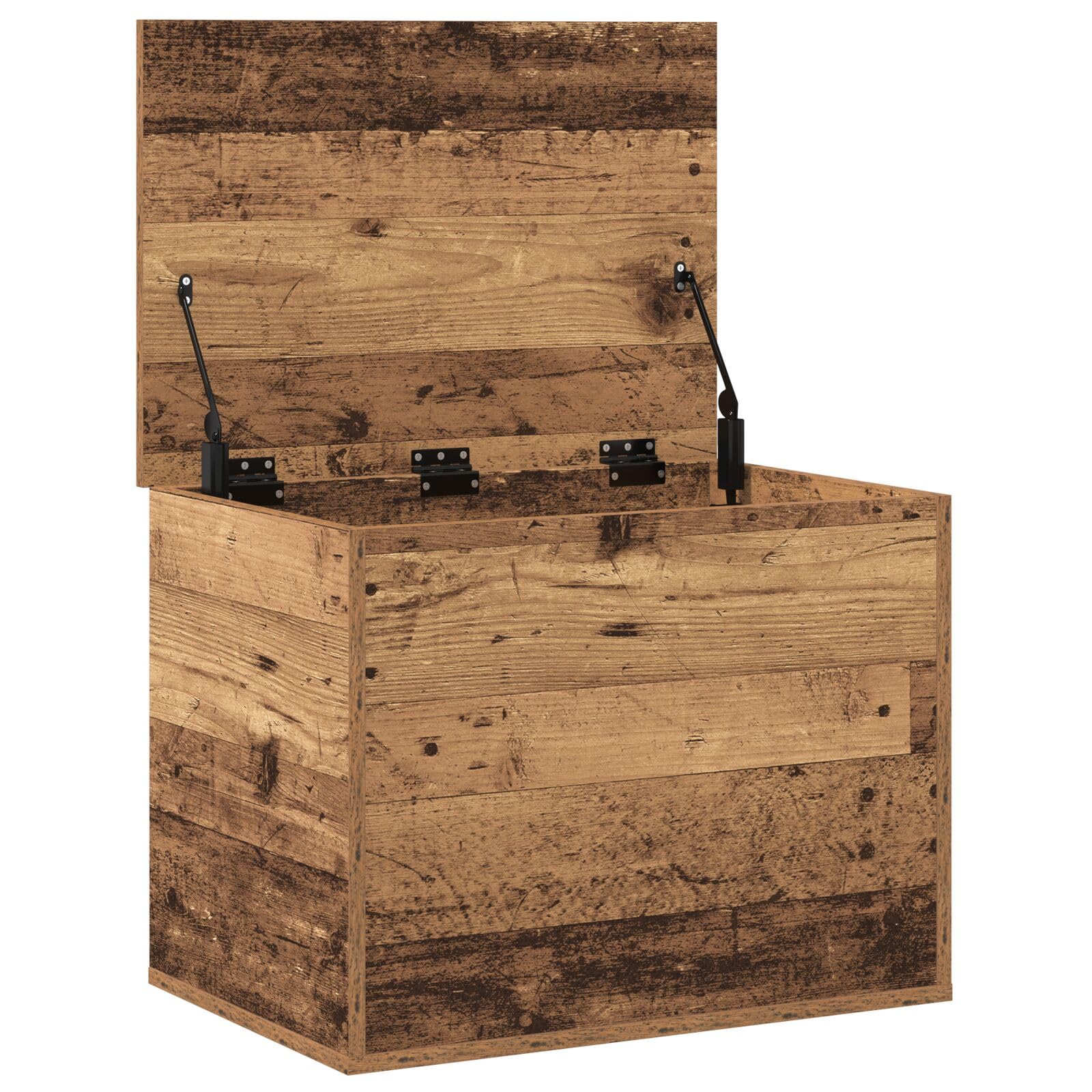 Gecheer Cassa di stoccaggio con Coperchio in Legno Vecchio 60x42x46 cm in Legno ingegnerizzato,P862288