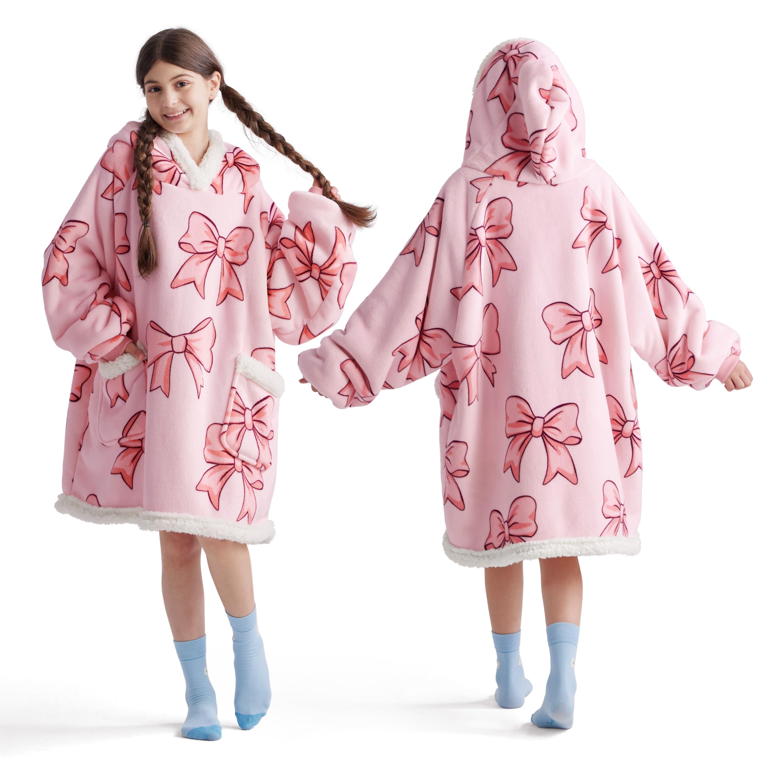 Amazon.com: Bedsure Wearable Blanket Hoodie, Sherpa Hooded Blanket