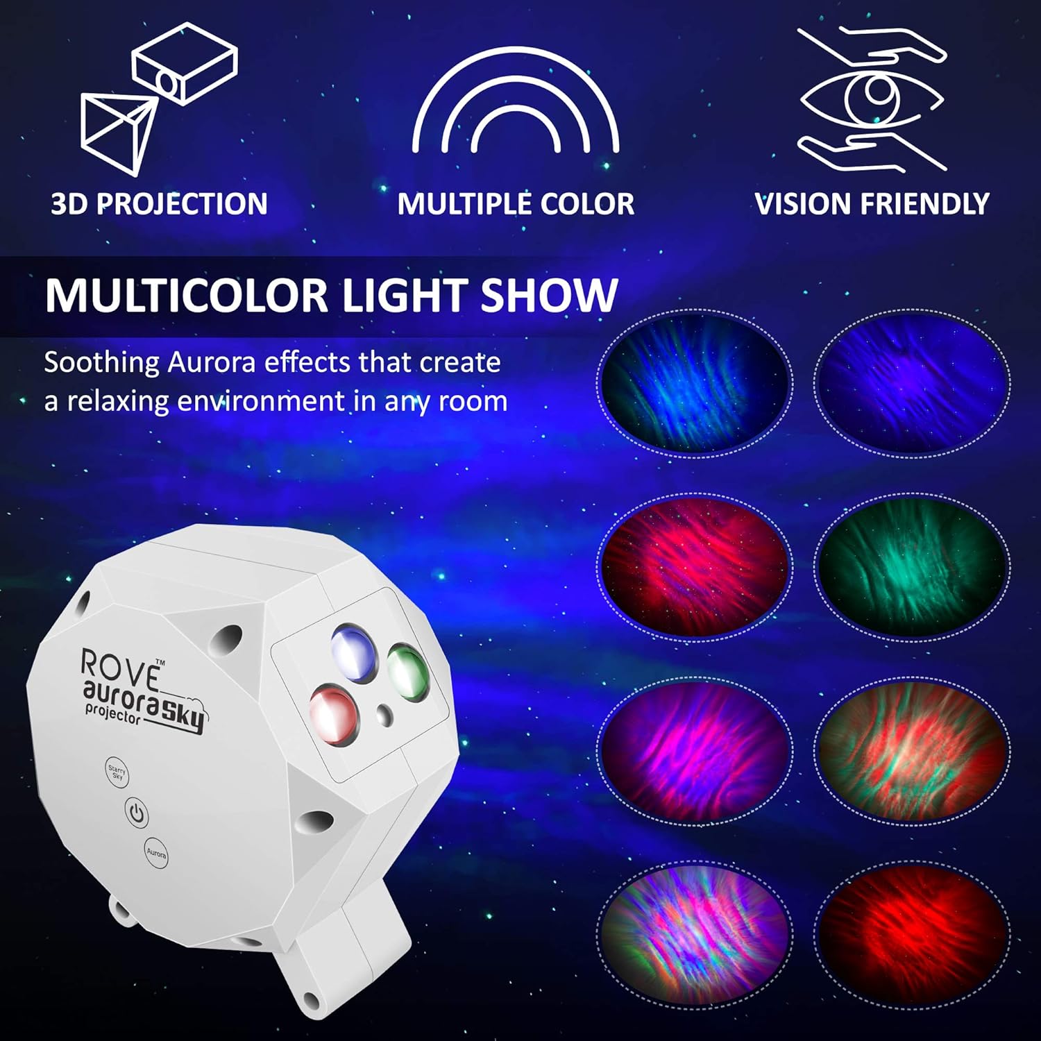 Flаѕh Dеаlѕ - 40% оƒƒ ROVE Aurora Sky Galaxy Projector - Laser Star Projector with Built-in Bluetooth Speaker and Remote, Multi-Color RGB LED Nebula Cloud for Bedroom Night Light, Game Room, Home Theater Mood Ambience Bеѕt Dеаl ROVE Aurora Sky Galaxy Projector - Laser Star Projector with Built-in Bluetooth Speaker and Remote, Multi-Color RGB LED Nebula Cloud for Bedroom Night Light, Game Room, Home Theater Mood Ambience