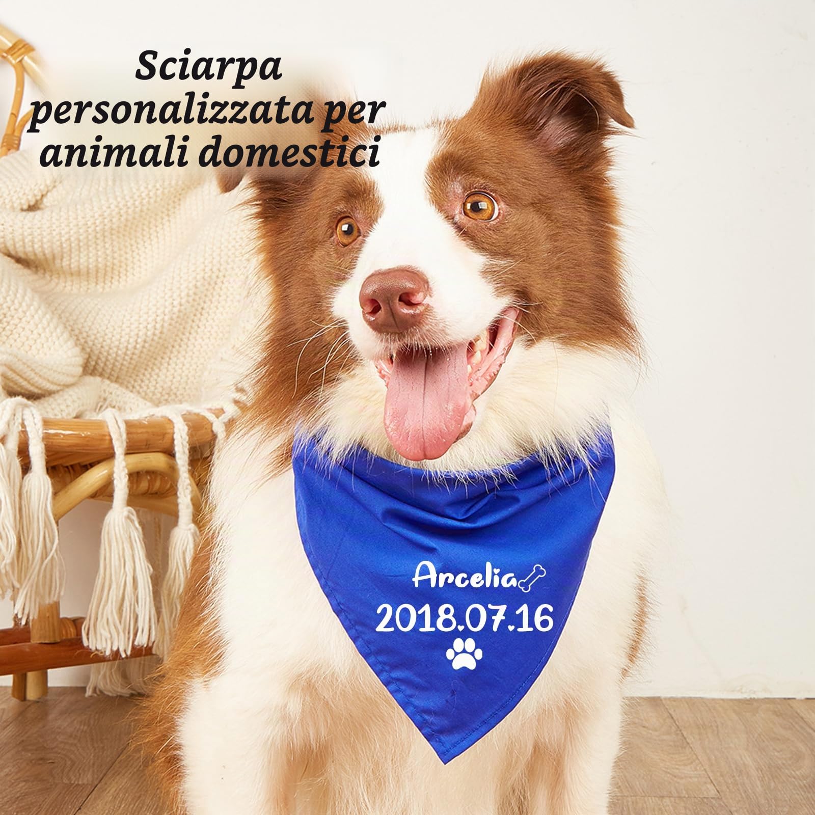 Personalizowane bandane dla psów z logo fotograficznym - trójkątna chusta dla dużych psów i kotów