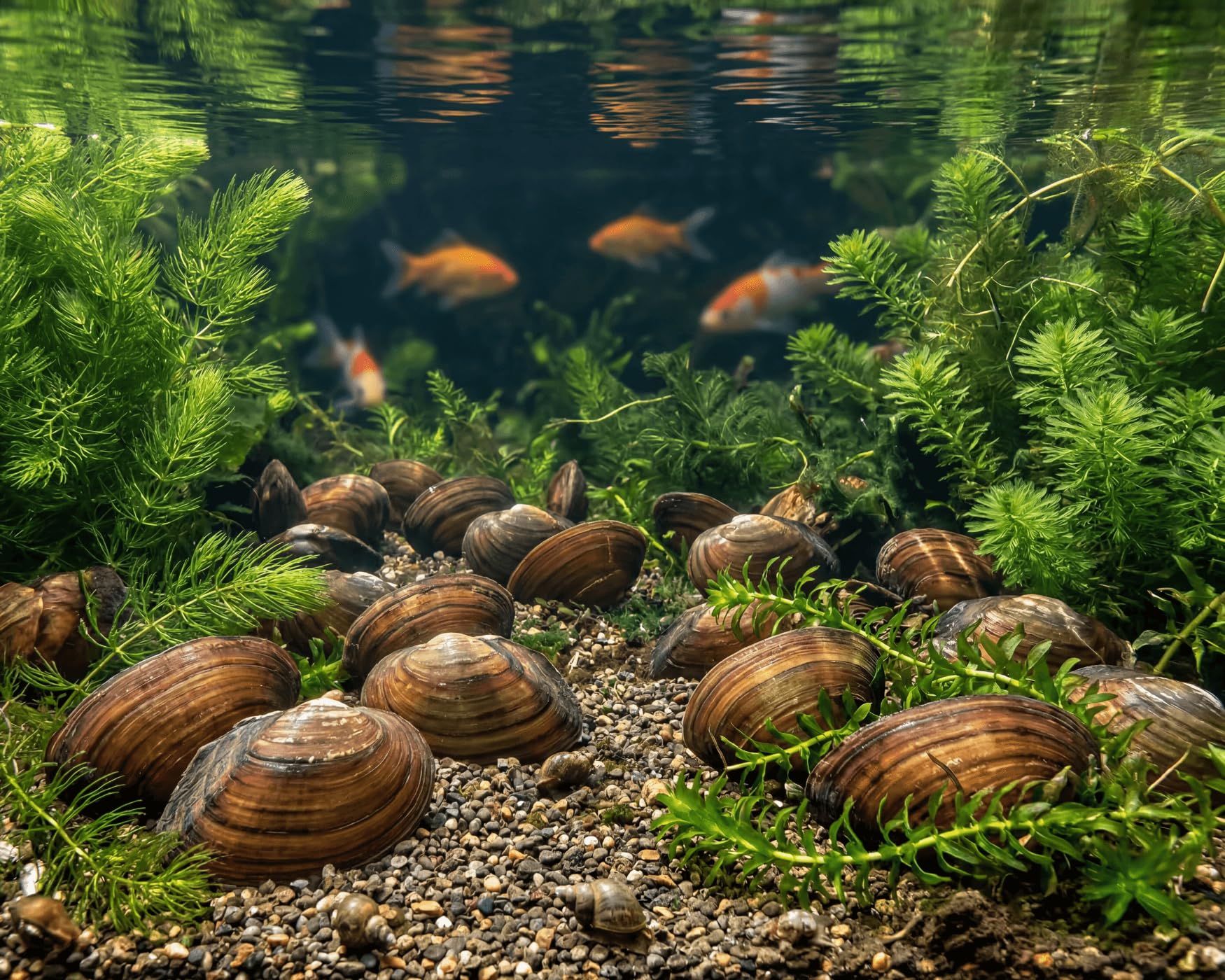 NatureHolic Teichmuschel Bundle | Lebende Süßwassermuscheln zur natürlichen Algenbekämpfung | Biologischer Wasserfilter für Gartenteich & Schwimmteich