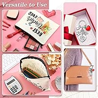 Vista 5 de Fumete Juego de regalos de agradecimiento para profesores para mujeres, bolsa de maquillaje con inicial, llavero para regalo de graduación