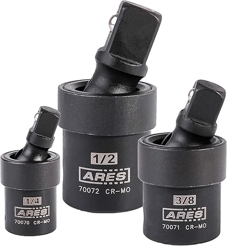 Miniatura 2 de ARES Adaptador de enchufe de impacto M de 12 pulgada F a 34 pulgadas y juego de juntas universales de impacto. Construcción de cromo Moly supera los