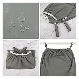 ALVABABY Reusable Diaper Pail Liner for Cloth Diaper,Rubbish Bag,Laundry,Kitchen Garbage Cans (Black Grey, Small Size5 Gallon) LLS-B2629