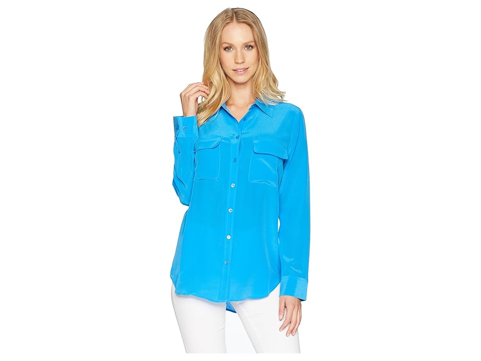 

EQUIPMENT Slim Signature Blouse (Brilliant Blue) Women's Blouse