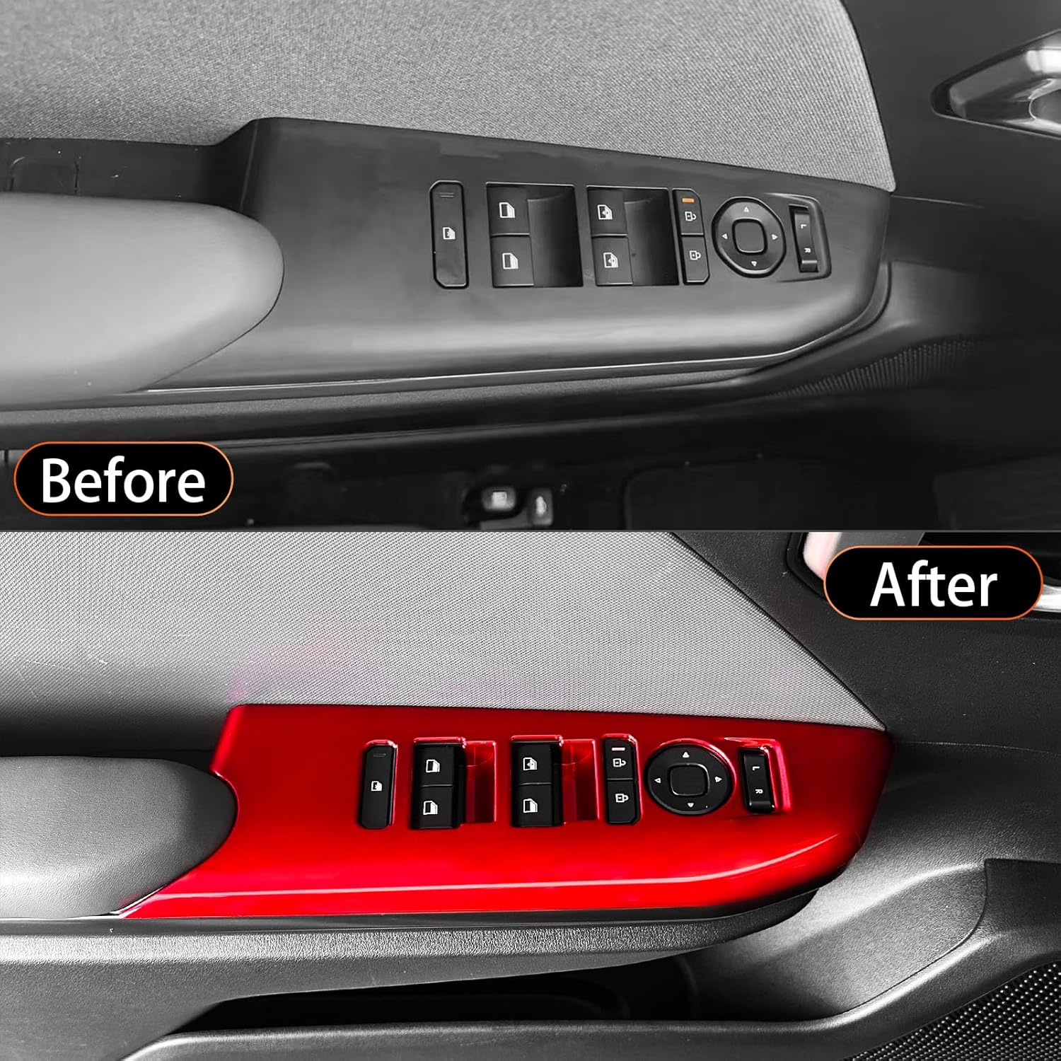 YOUTOOCAR Door Lock Switch Covers Compatible with Kia K4 2025 Accessories (Red)