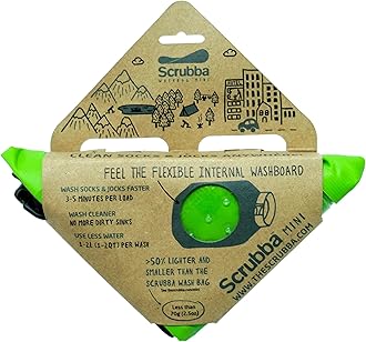 Mini Wash Bag Ultra-Compact Laundry Bag Ideal for Travel, Camping & Hiking | Portable Washer & Dry Bag, Must-Have Travel Essentials Green Small