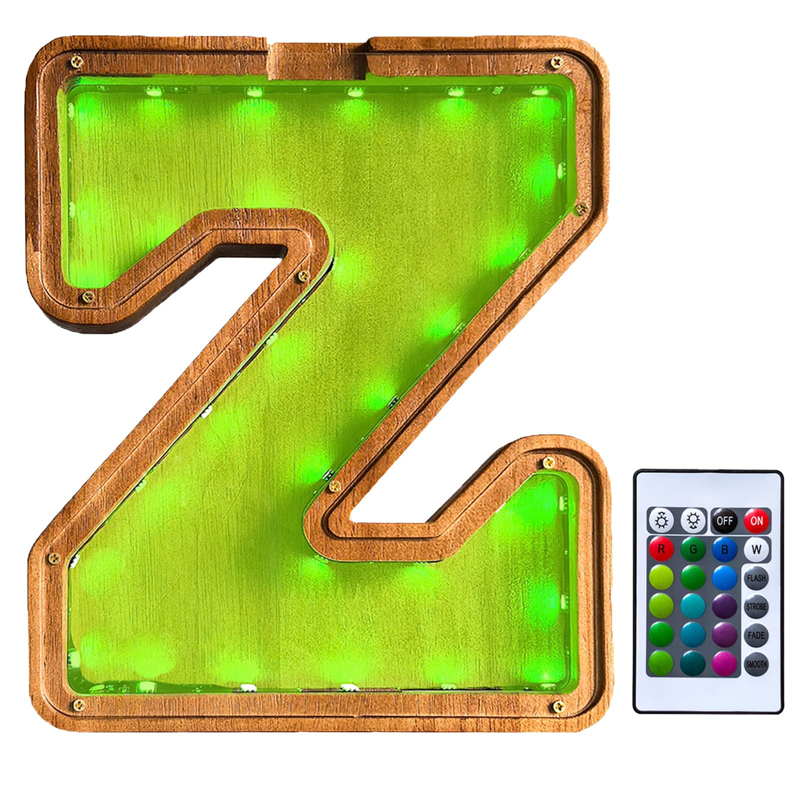 Wooden Letter Piggy Bank for Kids,9inch Kids Money Bank with LED Lights, Alphabet Coin Jar(A-Z), Birthday Gift for Kids, Toys for Boys and Girls(Z)