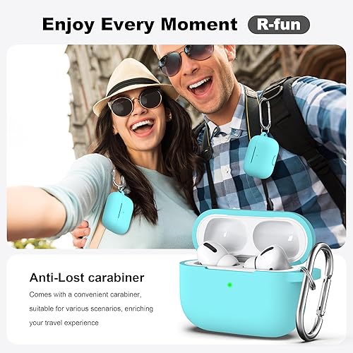 Miniatura 59 de R-fun Funda compatible con AirPods Pro de 2ª/1ª generación con kit de limpieza, silicona protectora completa compatible con funda de carga Apple