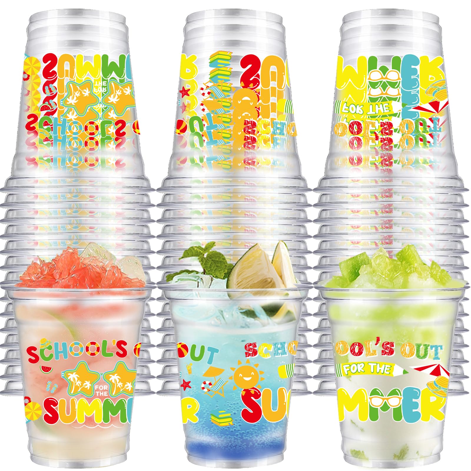 VDESFUEBY 40Pcs School's Out for Summer Party Cups 12oz Drinking Cups End of School Year Party Party Decorations Last Day of School Classroom