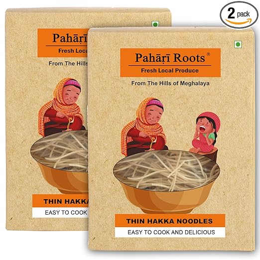 Pahari Roots - Special Thin Hakka Noodles (2x300g) | Chowmein Handmade Instant Noodles | Light & Flavourful | Make Delicious Khow Suey, Ramen, Chopsuey, Noodle Soup | Hakka Noodles Pack in Fresh