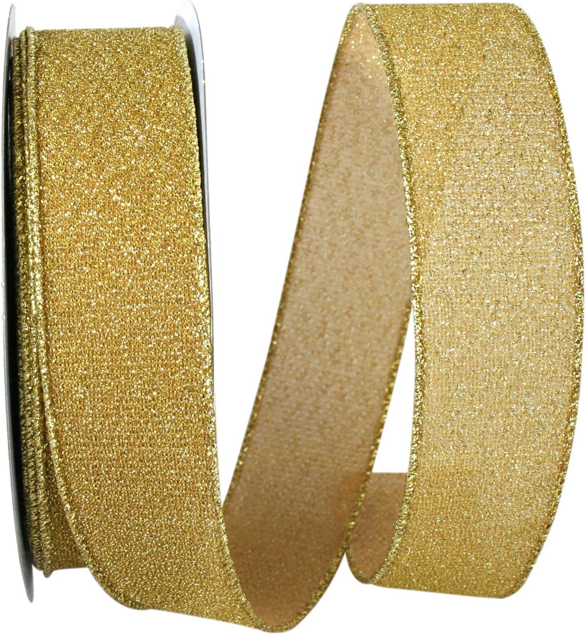 Reliant Ribbon Sparkle Glimmer Radiance Wired Edge Ribbon, 4 Inch X 10 Yards, Emerald Green