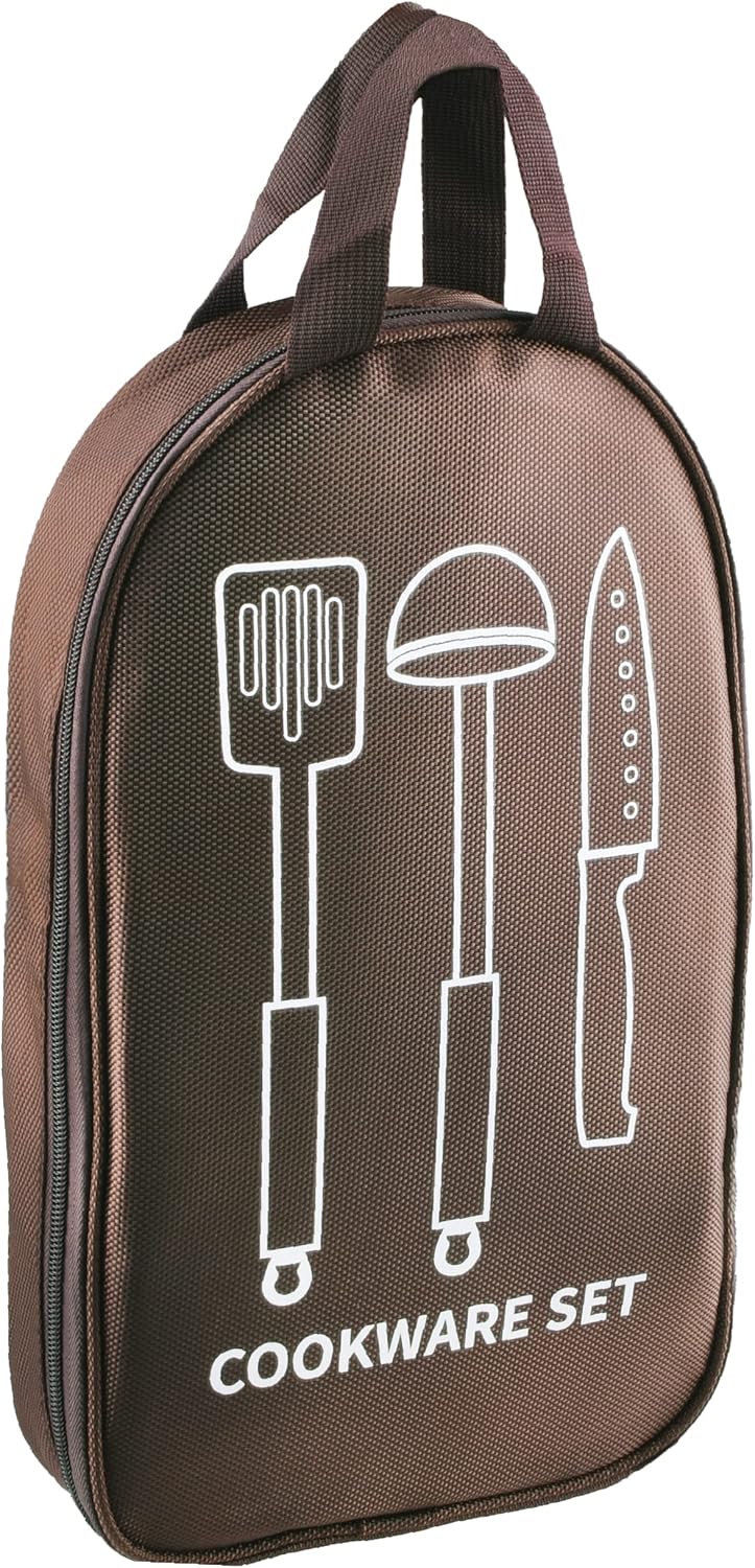 Azarxis Camp Kitchen Cooking Utensil Storage Bag Grill Utensil Cookware Organizer Travel Set for Camping Hiking Backpacking BBQ Picnic RV Trips Travel (Brown) Azarxis Camp Kitchen Cooking Utensil Storage Bag Grill Utensil Cookware Organizer Travel Set for Camping Hiking Backpacking BBQ Picnic RV Trips Travel (Brown)