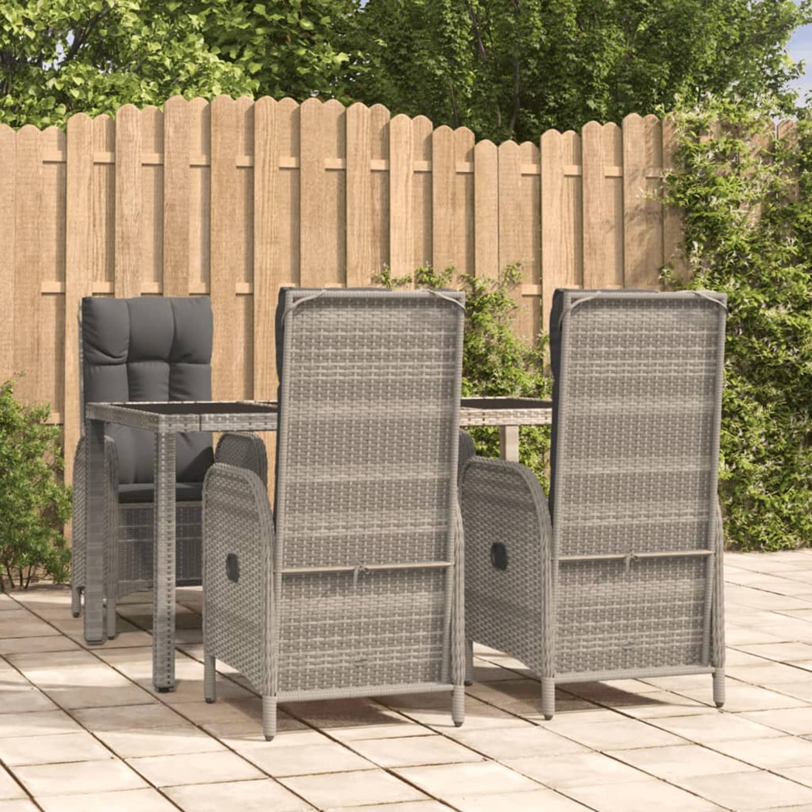 3185025 Set da Pranzo da Giardino 5 pz con Cuscini in Polyrattan Grigio Testata in Legno,Testata Letto Matrimoniale Muebles Dormitorio Spalliera Letto Testiere per Letto Matrimoniale