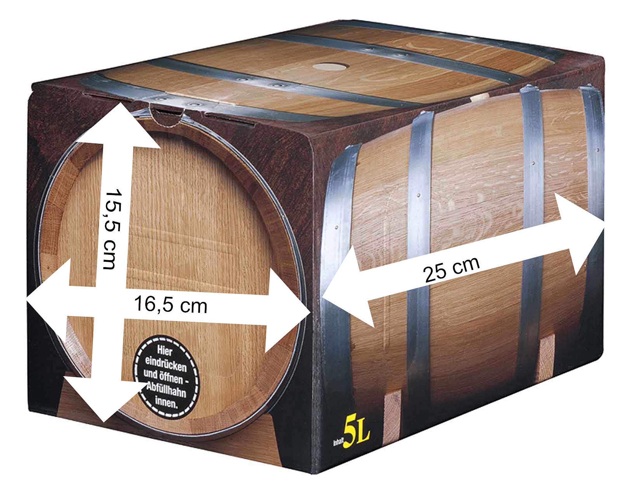 Weinhaus Müller Bornheim Dornfelder Halbtrocken Bag in Box 5L Pfalz | Zapfhahn inklusive – 6 Wochen frisch, bruchsicher, kein Tropfen geht verloren, einfach lagern