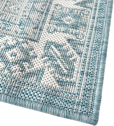Miniatura 105 de Rugs.com Outdoor Aztec Collection Alfombra – 4 x 6 pies alfombra de tejido plano gris carbón perfecta para salas de estar, grandes comedores, planos