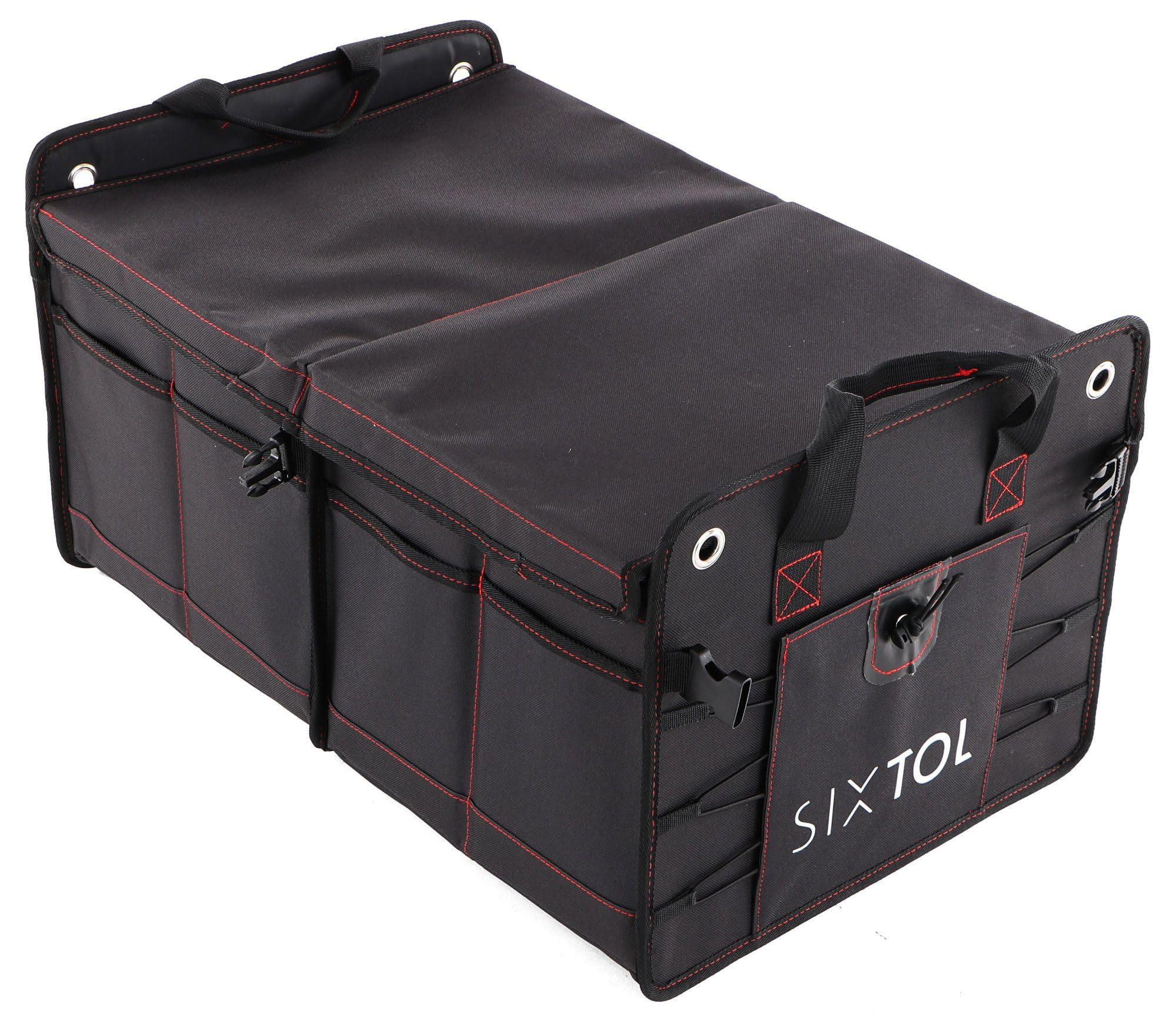 SIXTOL Car Compact 14 Pro Car Boot Organiser, 14 Compartments, Foldable, with Lid