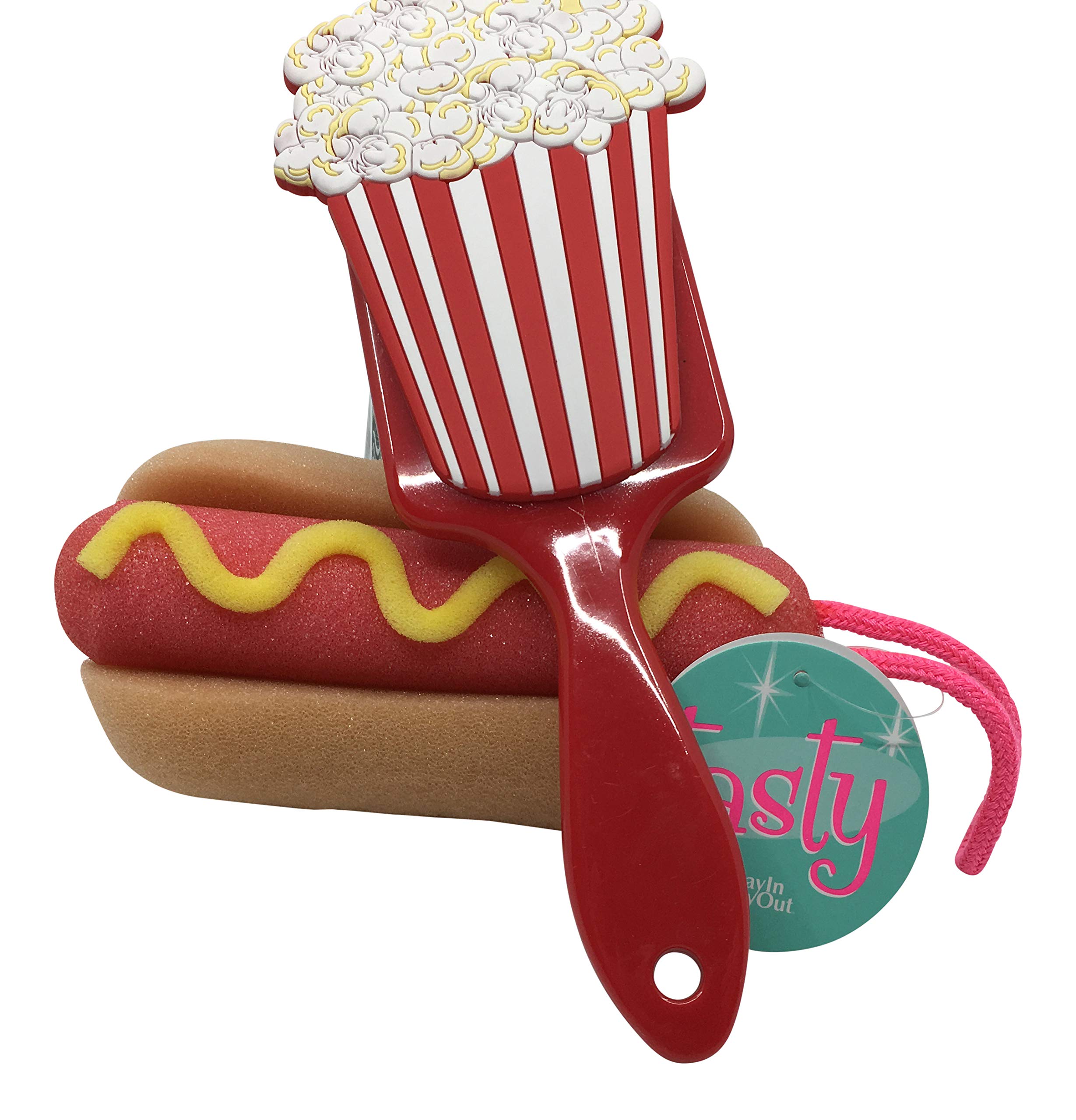 Buy Funny Fast Food Sponge with Matching Hair Brush (Hot Dog & Popcorn) Online at desertcartUAE