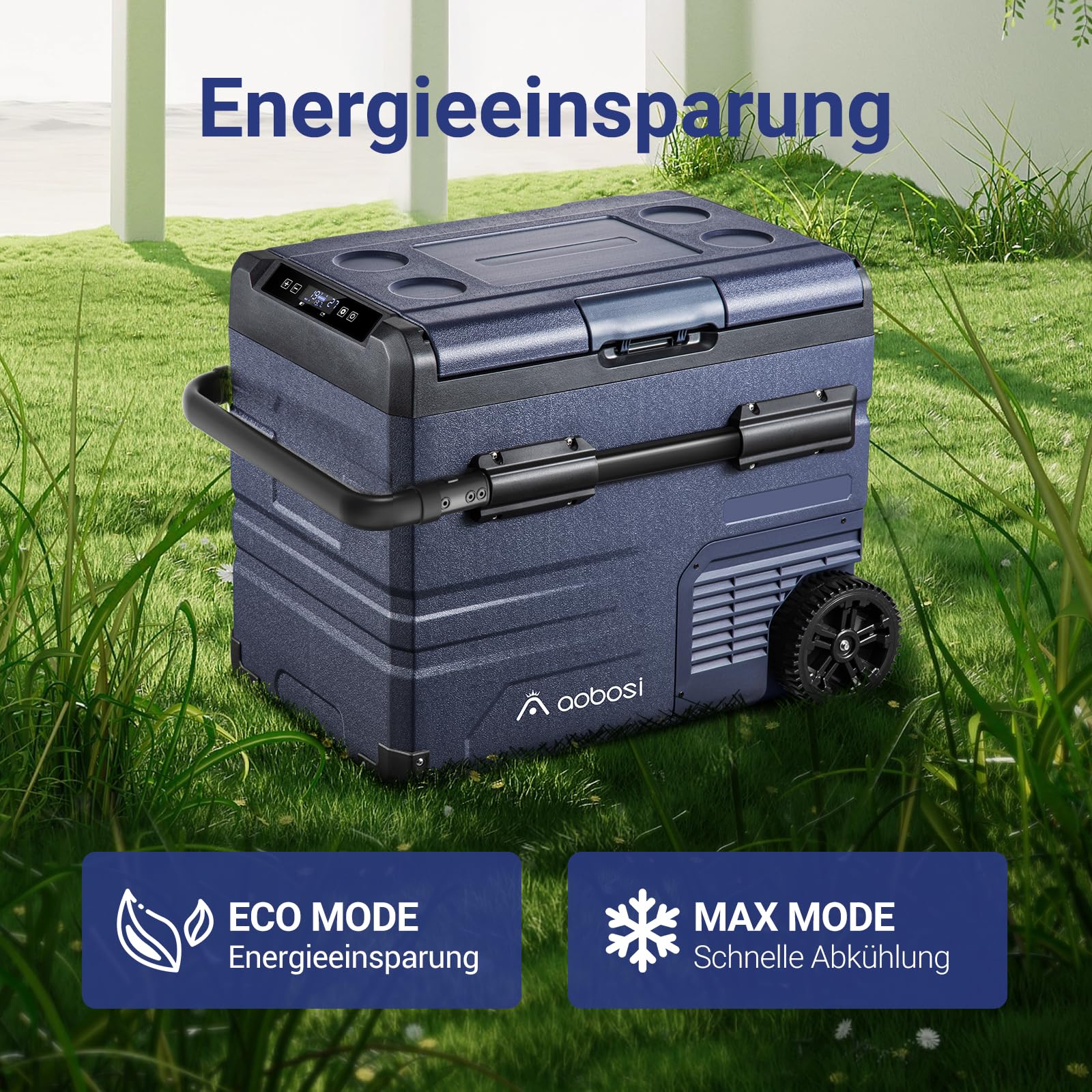 AAOBOSI Frigo Portatile, Frigo Per Auto Doppia Zona, Frigorifero da Viaggio con WiFi, -20 ℃ a 20℃, 12/24V DC e 100/240V AC,Per Auto, Camion, Camper, Barca e Presa Di Corrente