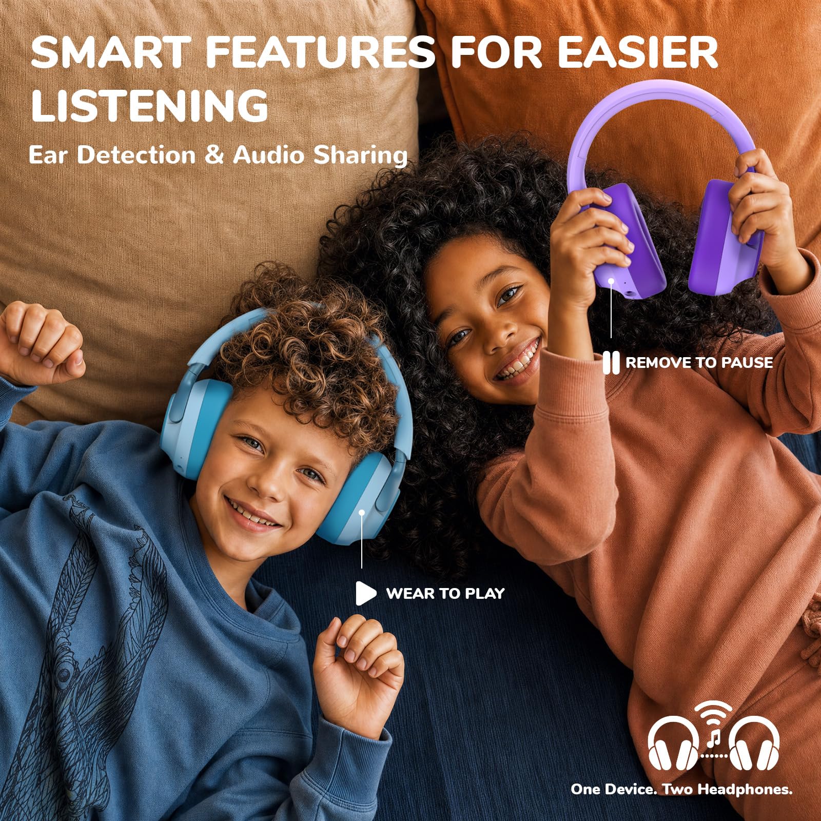 iClever Q950 Casque antibruit pour enfant, protection auditive certifiée | SafeSound Tech 3.0, certifié TÜV, adapté à l'autisme, lauréat du Red Dot Award, 60 heures de jeu, boîte de rangement