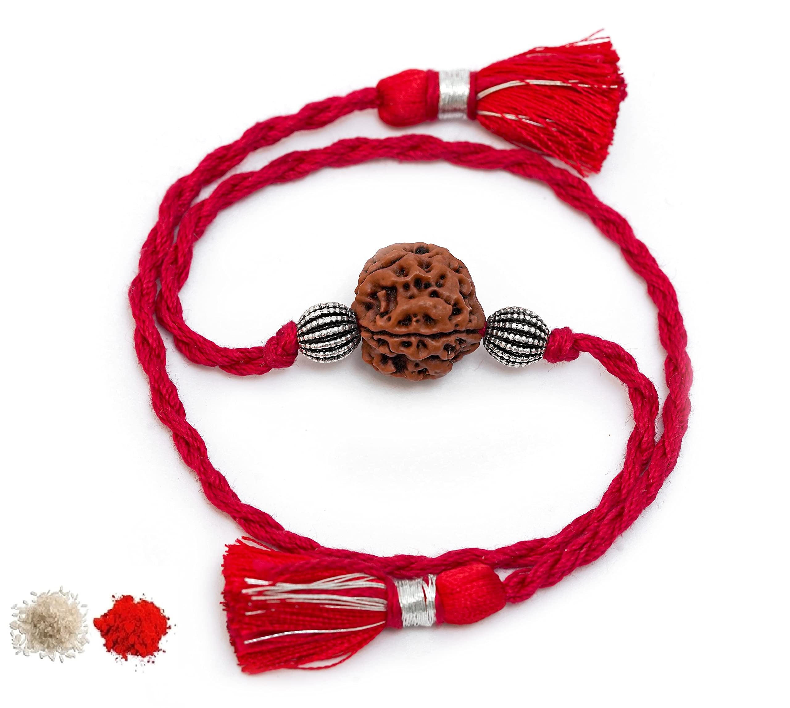 Meenakari Heritage Jewellery Rudraksh And Sterling Silver Beads Bracelet For Men/Rakhi For Brother (B07RJSLLM1) Amazon Price History, Amazon Price Tracker