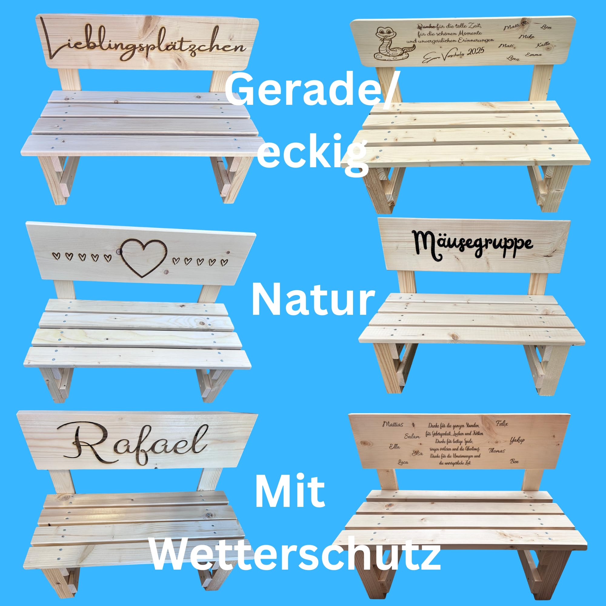 Generisch Personalisierte Kinder Dekobank aus Holz mit Gravur – Namens Dekobank für Kinderzimmer – Abschiedsgeschenk Kindergarten/Lehrer/Erzieher – Handgefertigt