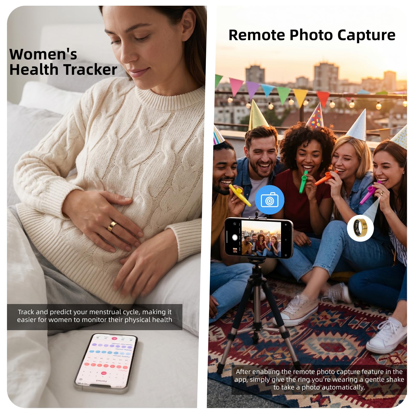 Anillo inteligente para mujeres y hombres, anillo de seguimiento de fitness con estuche de carga, soporta frecuencia cardíaca, HRV, oxígeno en sangre, IP68 impermeable, anillo de seguimiento del sueño