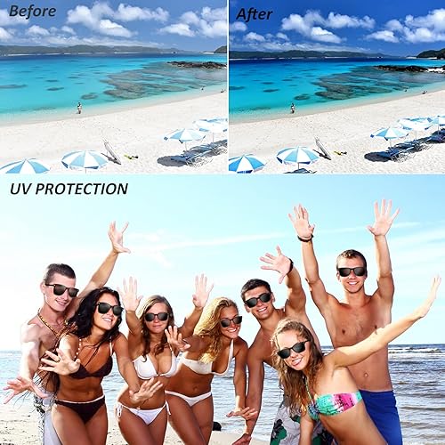 Miniatura 6 de Oleitodh Paquete de 100 lentes de sol negros para adultos, para hombres y mujeres, de plástico a granel, estilo retro vintage, de los años 70 y 80,