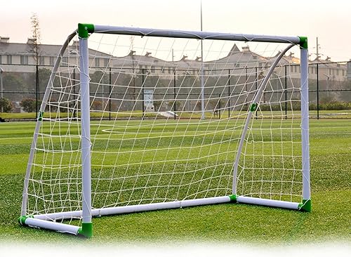 Portería de fútbol portabilidad de 6 x 4 pies, redes de fútbol para patio trasero, juego de entrenamiento de portería de fútbol con hebillas de red,