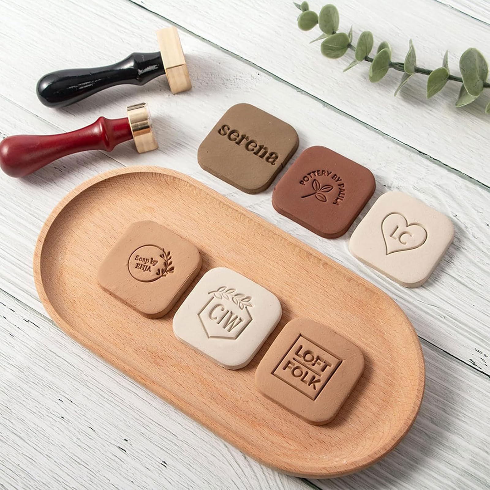 作家さんの手作り、陶器のスタンド Amazon.co.jp: パーソナライズされた陶器の署名スタンプ手作り陶芸家