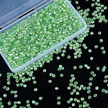 1100PCS 4mm Bicone Crystal Glass Beads for Jewelry Making, Sparkling Mini Beads for Suncatchers, DIY Bracelets & Craft Projects Green