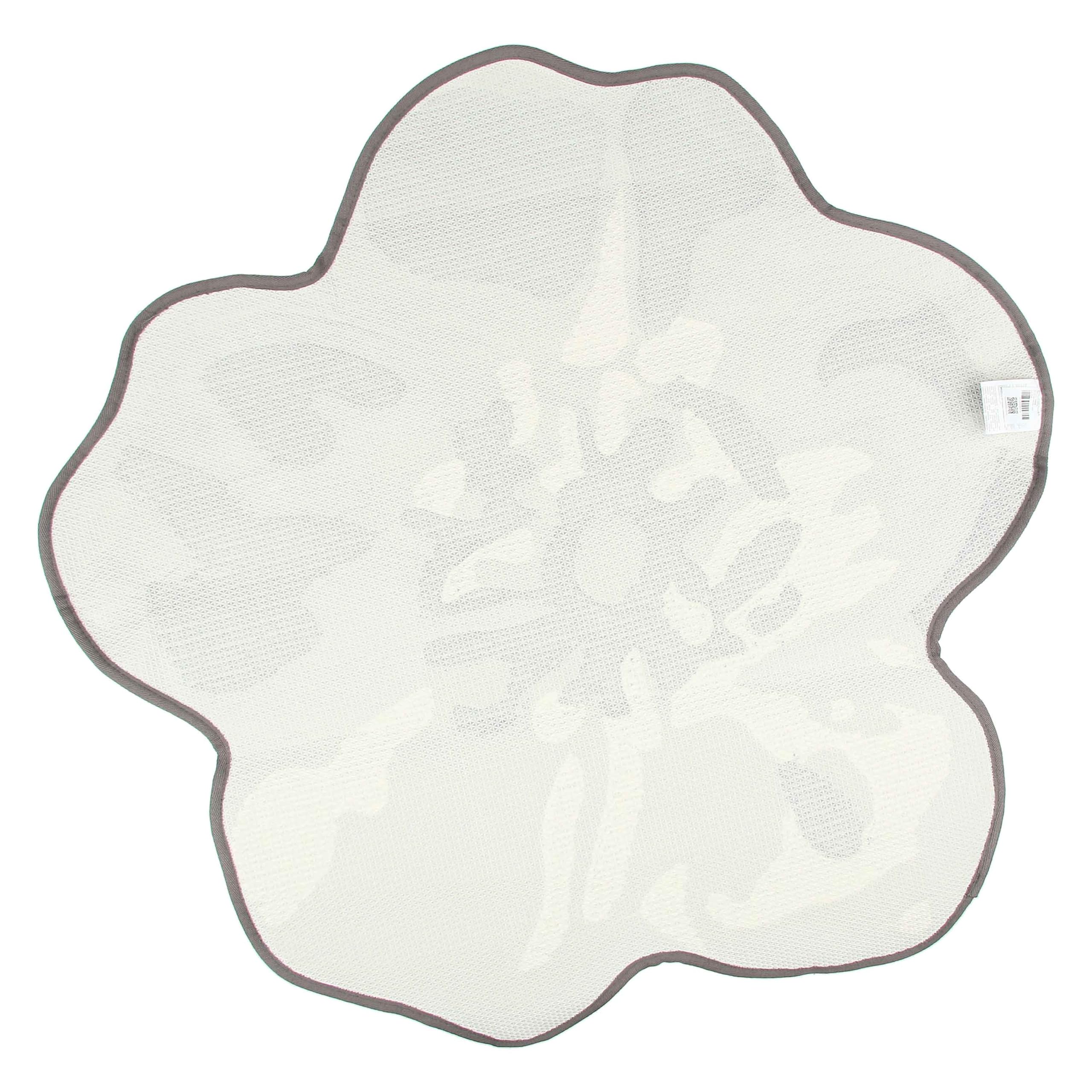 Tappeto a forma di fiore Bloom, grigio